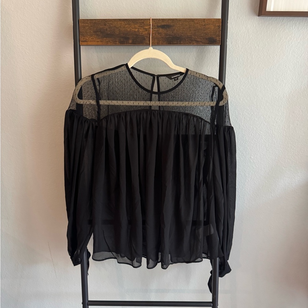 Express Black Sheer Blouse